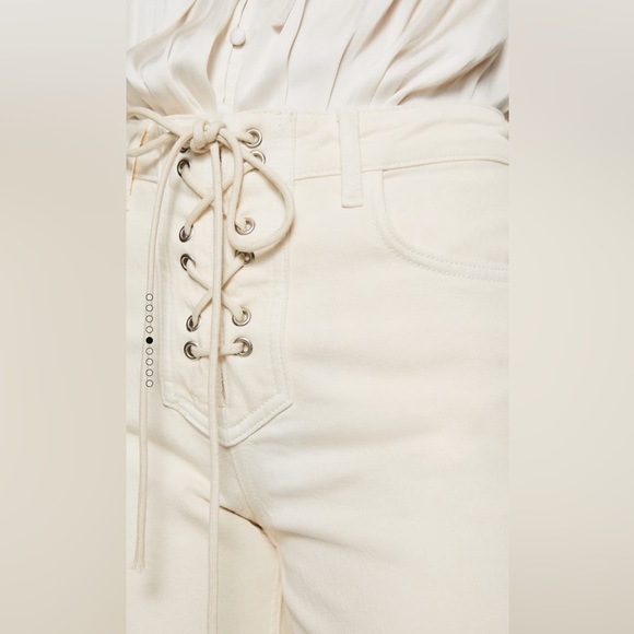 Mango Ecru Straight Jeans with Drawstring - Picture 2 of 8